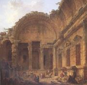ROBERT, Hubert Interior of the Temple of Diana at Nimes (mk05) Spain oil painting reproduction